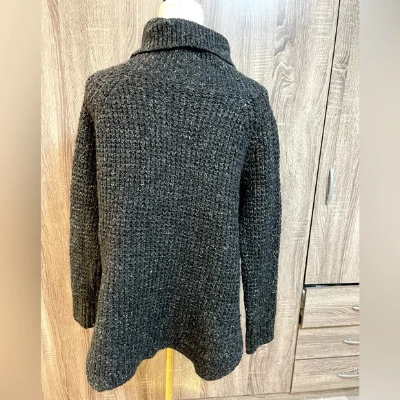 FREE PEOPLE Grey Knit Oversized Sweater Wool/linen Blend. - Picture 2 of 8